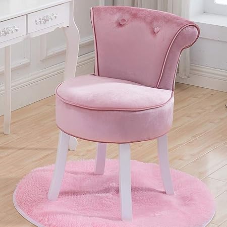 Yzjk Sedia Shabby Chic Imbottito Sgabello Vanity Fan Dressing Chair Con Gambe In Legno Comoda Seduta In Velluto Per Trucco Per Soggiorno Camera Da Letto Ristorante Amazon It Casa E Cucina