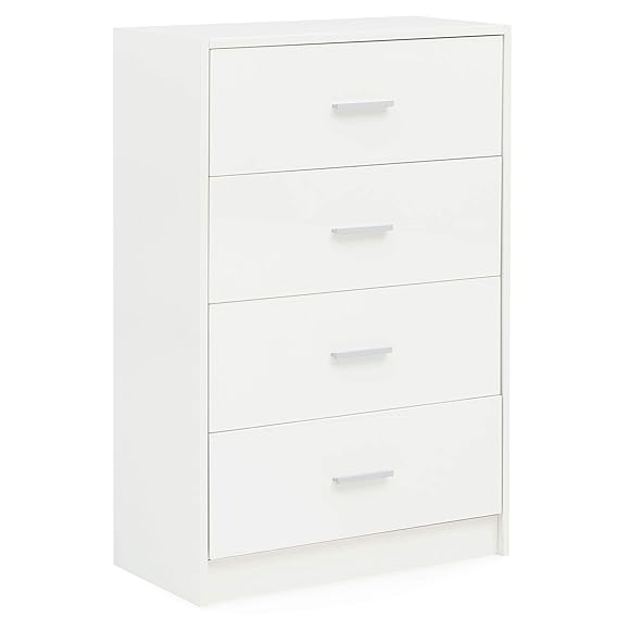 FineBuy Design Sideboard FB52330 Weiß Hochglanz 60x90x30 cm Anrichte Holz Modern | Schmale Schubladenkommode Esszimmer | Klei