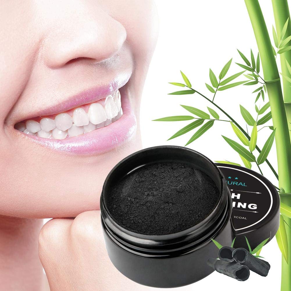 Activated Carbon Teeth Whitening Powder Set with Bamboo 100 Natural