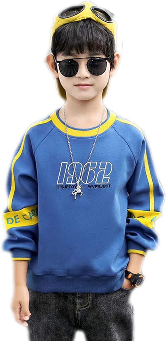 Amazon Niceyy 子供服 男の子 長袖tシャツ トレーナー ジュニア ボーイズ カットソー 長袖 トップス スウェット ストレッチ 春秋 柔らかい おしゃれ 普段着 カジュアル 1 170cm Tシャツ カットソー 通販
