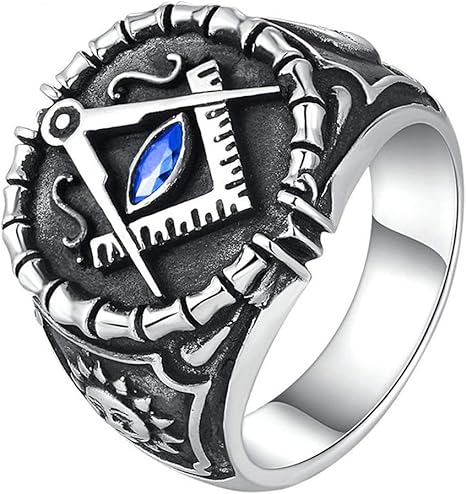 Anelli Massonici Da Uomo Con Simbolo Retrò Shriner Anelli Massonici Con - Foto 2