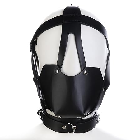 Raycity Black Head Pferd Leder Bondage Restraint Gimp Mund Ball Gag Maske T27