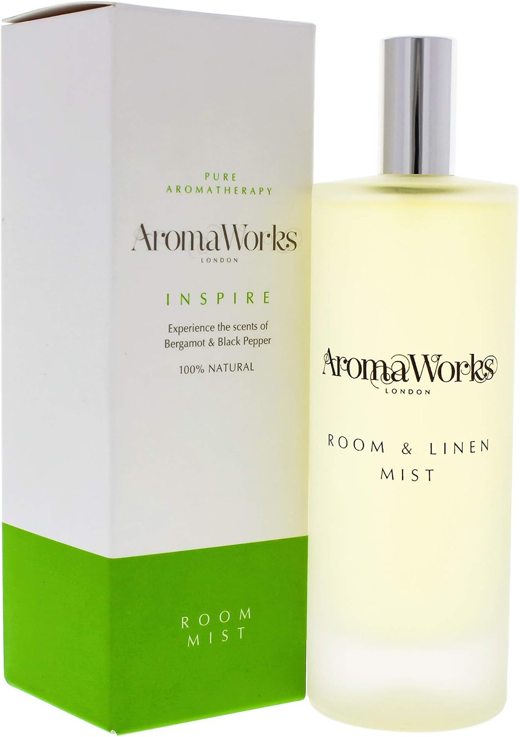 Aromaworks Inspire Room and Linen Mist - Black Pepper, Lime and Bergamot Aromas - Revive, Energize & Motivate - Natural, Vegan, Cruelty Free - 3.4oz - Image 3