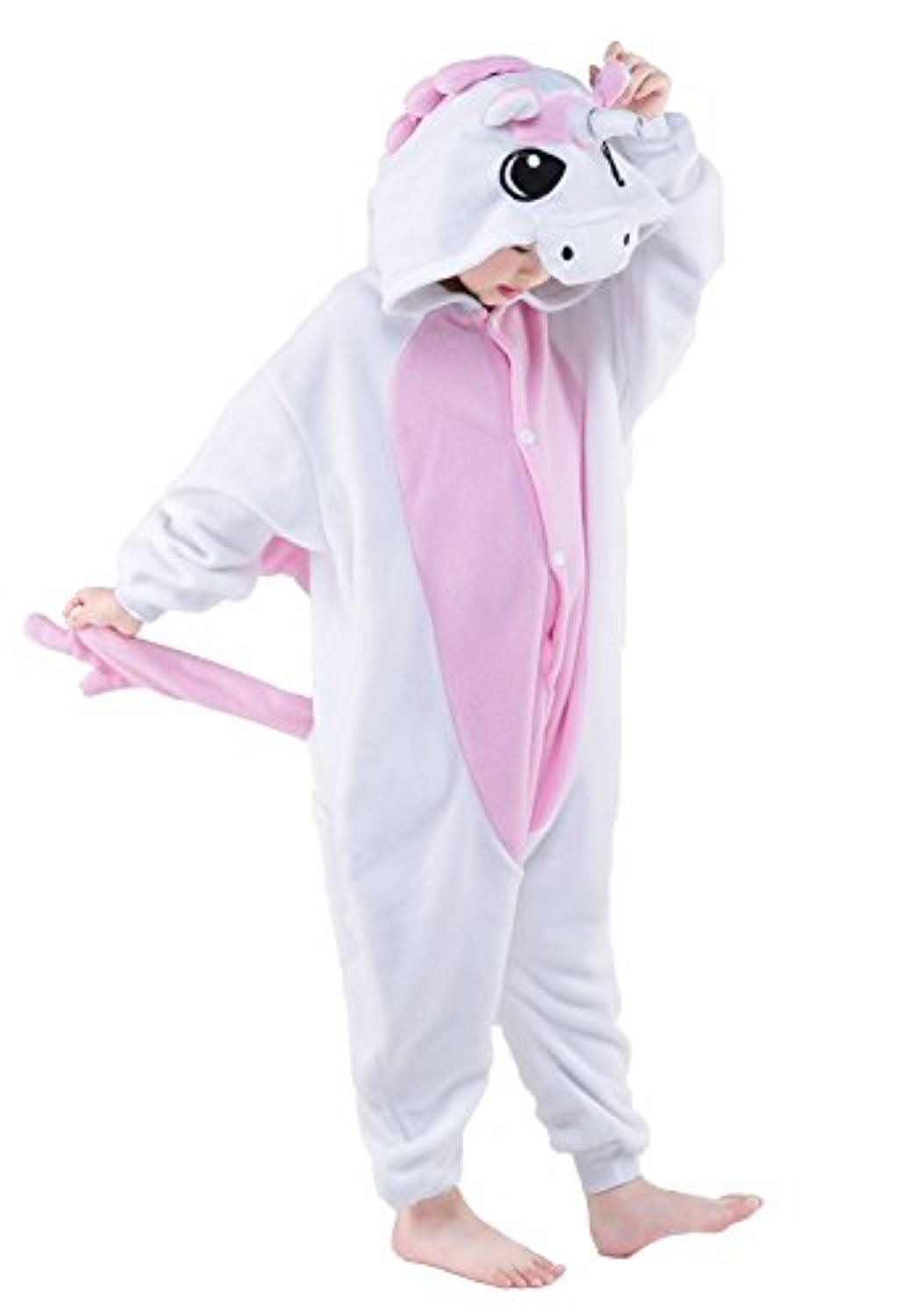 ABYED® Einhorn Kostüm Jumpsuit Onesie Tier Fasching Karneval Halloween