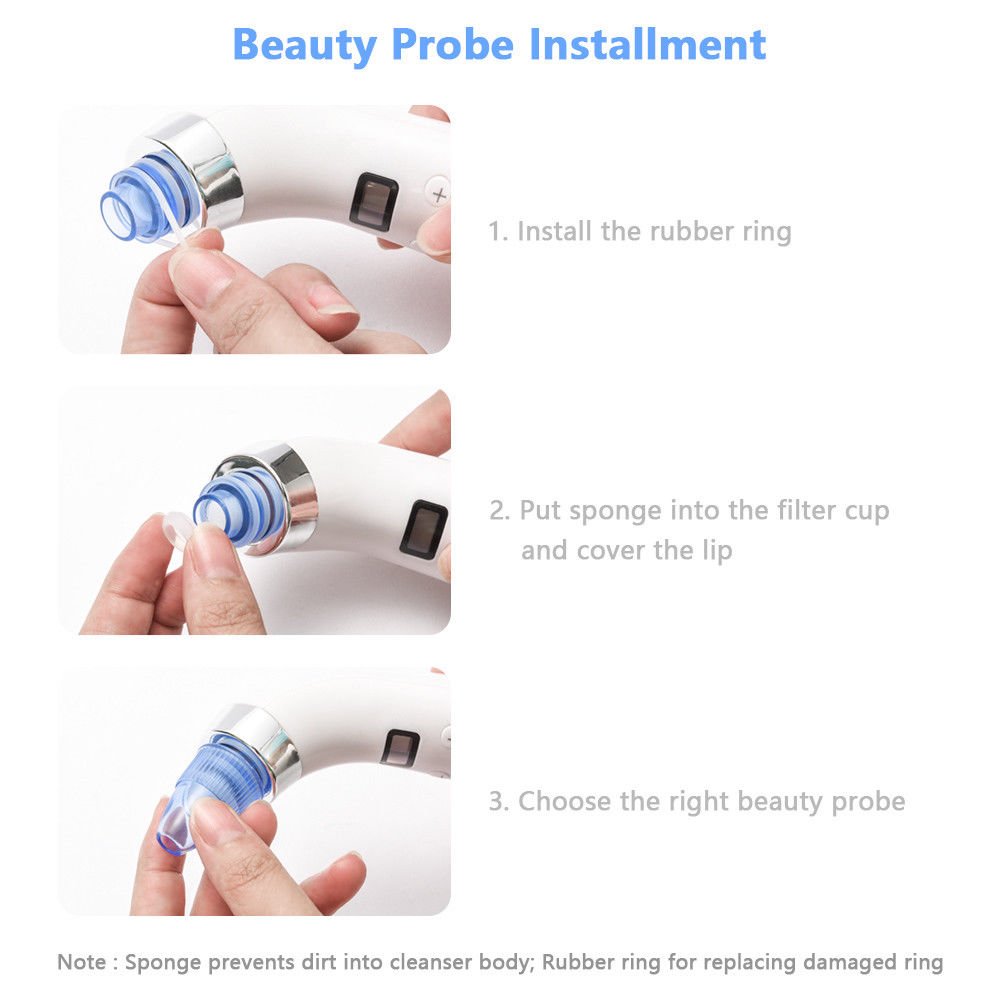 Electric Blackhead Remover -Wivarra Vacuum Blackhead Suction USB Rechargeable Extractor Tool with 4 Multi-Functional Probe,Microdermabrasion Comedone Machine for Acne and Facial Pore Clean