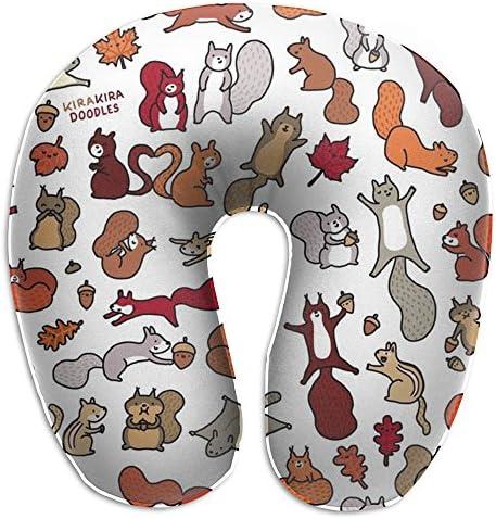 Squirrel Comfortable Unscented Neck Pillow Massager Memory Foam U-SHAPE For Flying Women