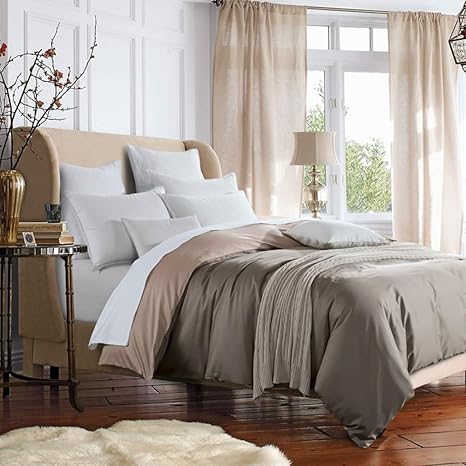 Amazon Com Luxury Solid Color Satin Duvet Cover 100 Nature Long