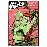 Silver Buffalo BK2736 DC Comics Poison Ivy Gotham City Pin-Up Wood Wall Art Plaque, 13 x 19 inches