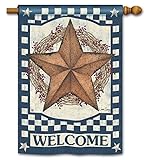 Blue Barn Star House Flag - 28
