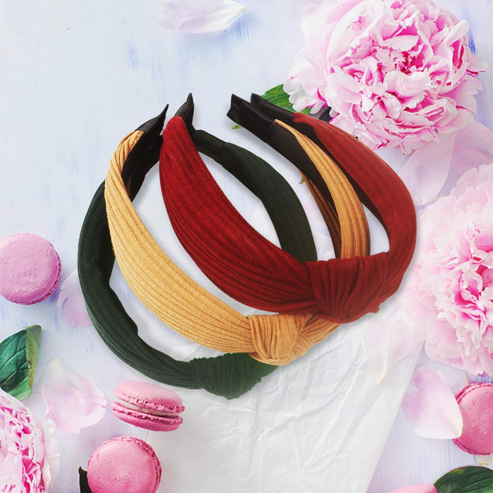 10 Pieces Wide Plain Headbands Knot Turban Headband Fashion Elastic Hairband Hair Accessories for Women and Girls, 10 Colors : Beauty