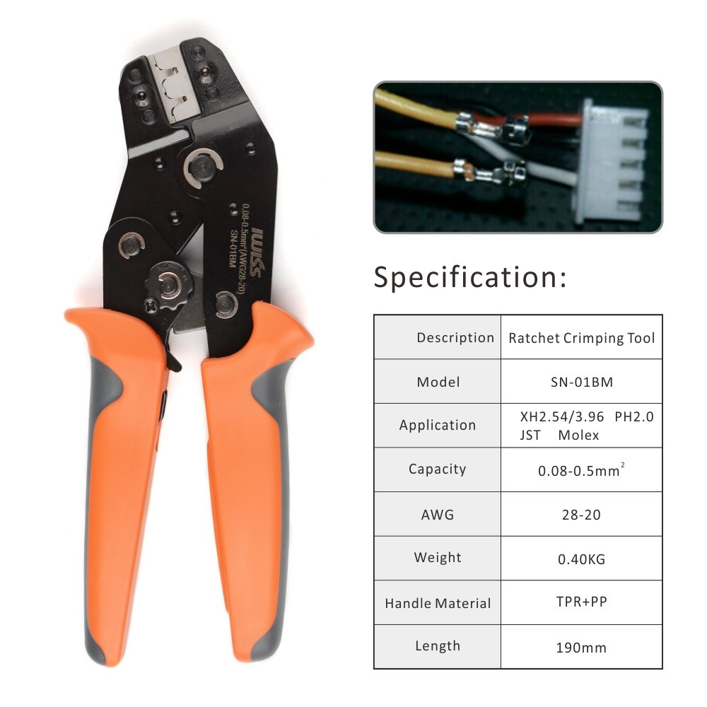 IWISS XH2.54/3.96,PH2.0,PX,JST,Molex,Dupont Terminal Crimping Tool SN