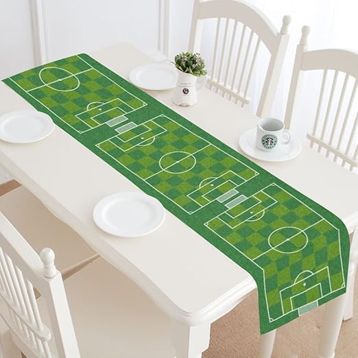 INTERESTPRINT Football Field Polyester Table Runner