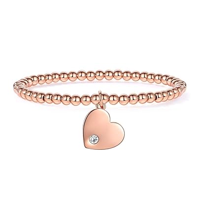 Rose Gold Charm Heart Bracelet with Cubic Zirconia Zambia Ubuy
