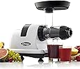 Omega J8006HDS Quiet Dual-Stage Slow Speed Masticating Juicer Makes Fruit and Vegetable 80 Revolutions per Minute High Juice Output, 200-Watt, Silver