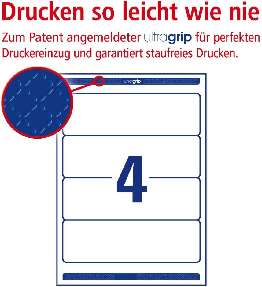 AVERY Zweckform LR4761-10 Recycled Folder Spine Labels 40 Spine Labels 61 x 192 mm on A4 100% Recycled Paper Wide/Short Self-Adhesive Printable Folder Labels 10 Sheets Natural White - Image 3