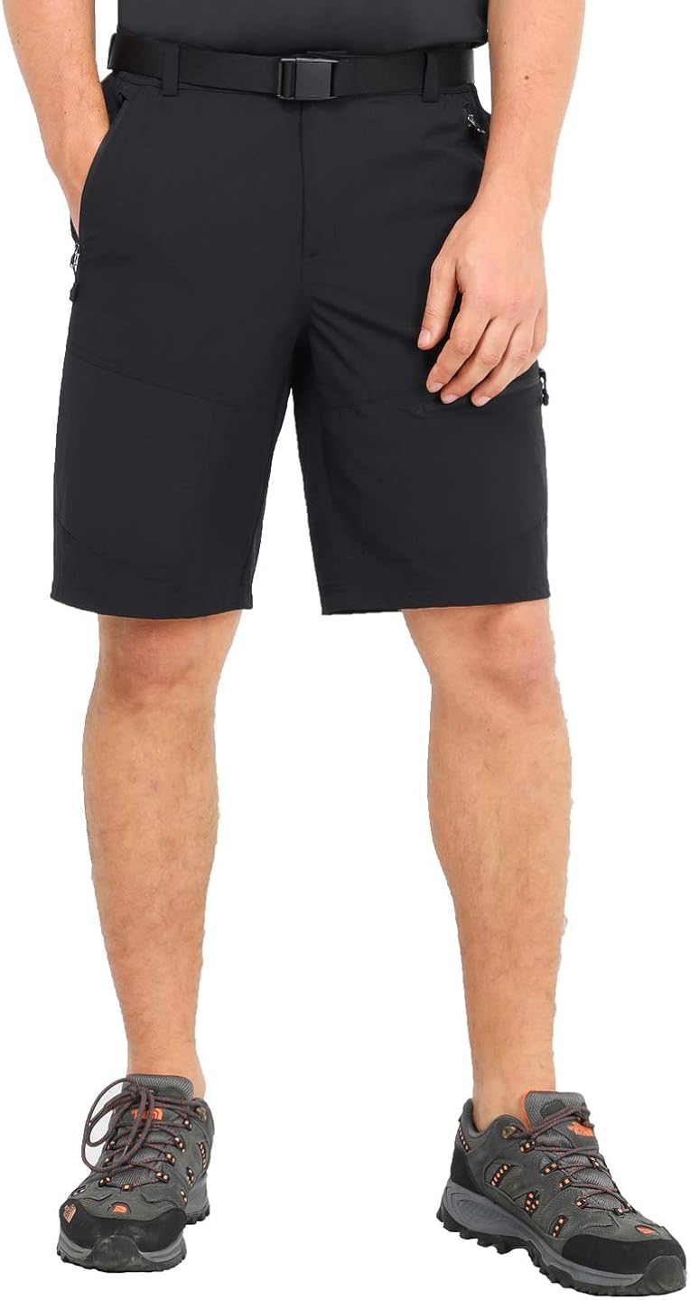 MIER Mens Stretch Tactical Shorts Lightweight Outdoor Cargo Shorts with 5 Zipper Pockets Quick