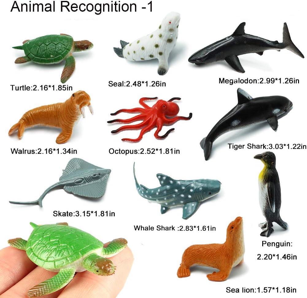 small plastic sea creatures