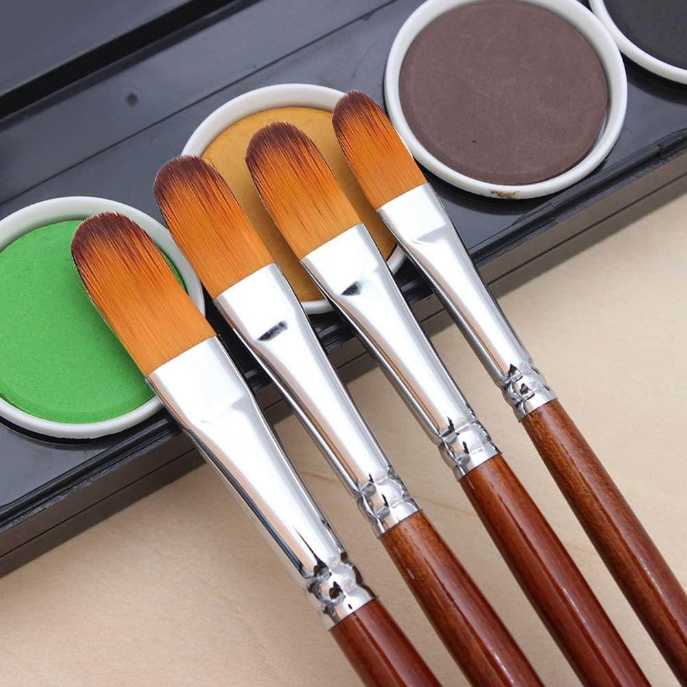 Amagic 13 PCS Filbert Brushes for Acrylic Oil Watercolor Artist Professional Painting Kits with Synthetic Nylon Tips, Long Handle