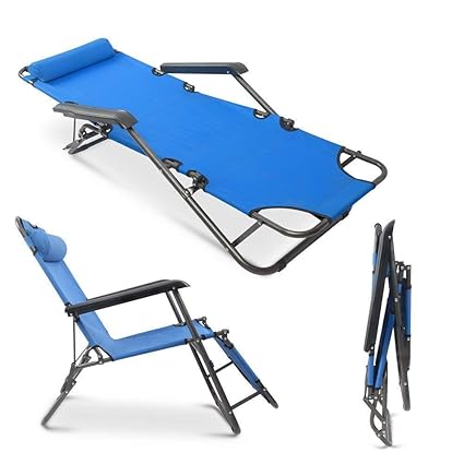 STAR WORK Metal Folding Living Room Chair,Desk Chair, Lounge Chair, Patio, Outdoor Pool, Lawn,