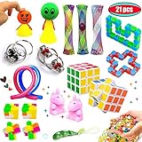 Moktod Fidget Toys Set-Sensory Tools Bundle for Stress Relief and Anti-Anxiety for Kids and Adults with ADHD ADD Autism-Cool Fidgeting Gadgets Variety Pack for Relaxing Keep Hands Busy(21 Pack)