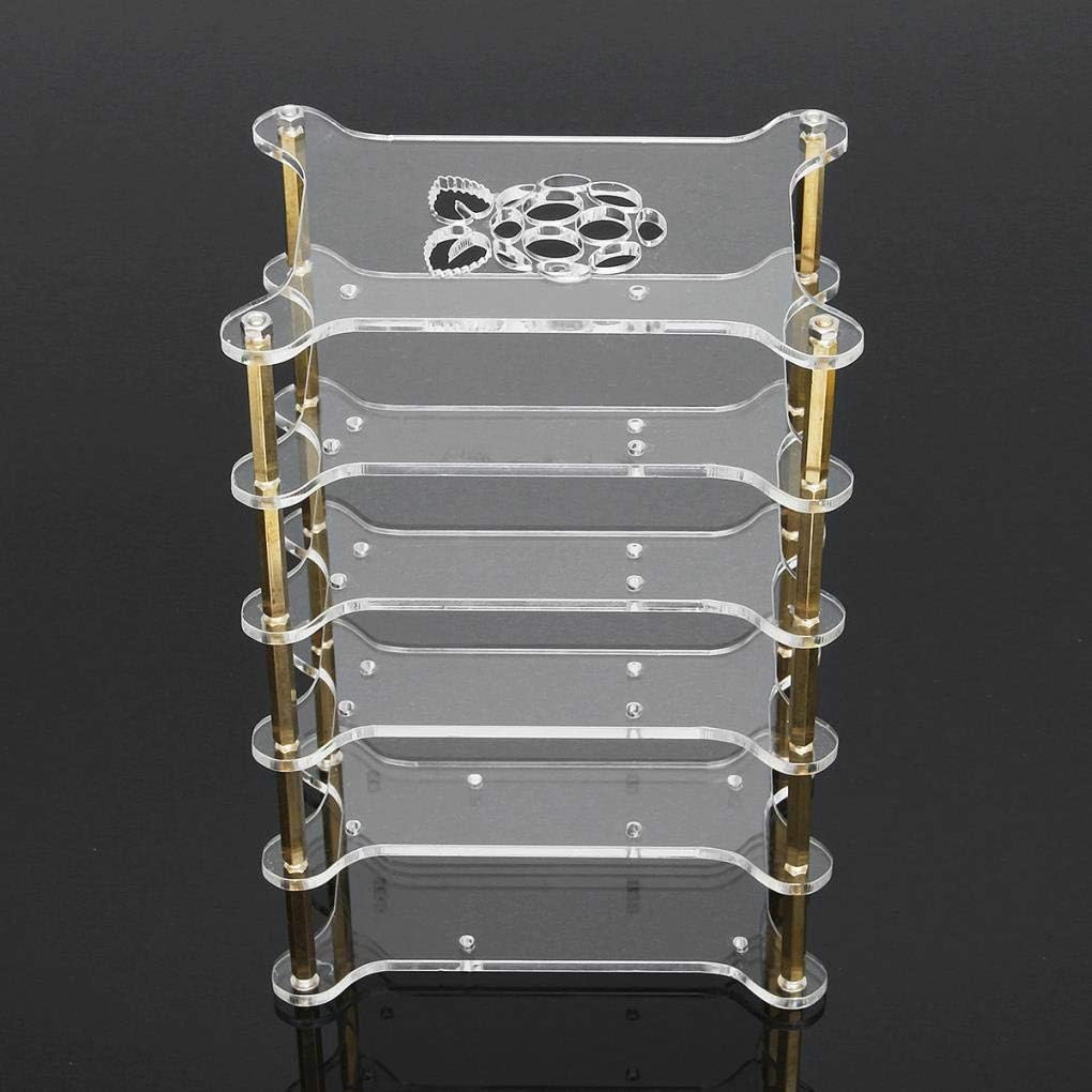 Yongse Clear Acrylic 5 Layer Cluster Case Shelf Stack For Raspberry Pi 3/2 B and B+