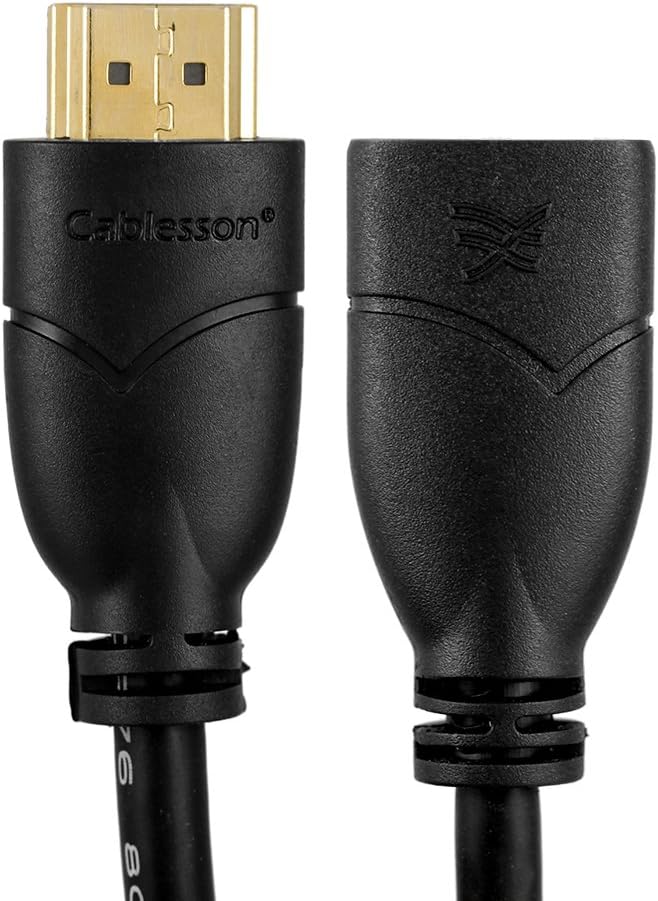 Cablesson Basic 3m High Speed HDMI Extension Cable (HDMI Type A, HDMI 2.1/2.0b/2.0a/2.0/1.4) - 4K, 3D, UHD, ARC, Full HD, Ultra HD, 2160p, HDR - for PS4, Xbox One, LCD, LED, UHD, 4k TVs - Black