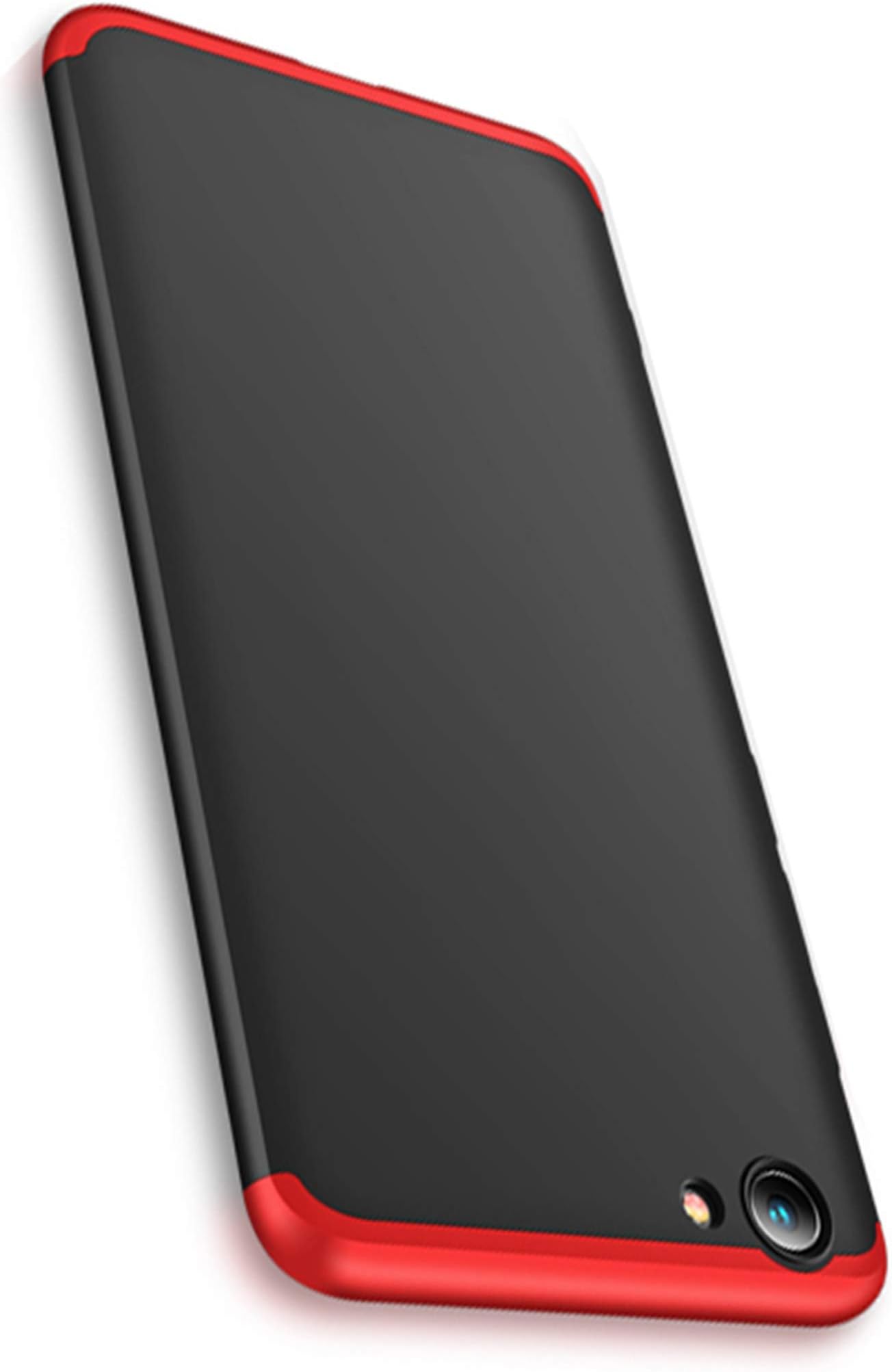 Tianqin VIVO Y71 Case, 360 Full Body Coverage Degree Protection 3 in 1 Combination Anti-Scratch PC Ultra-Thin Shockproof Matte Bumper Case for VIVO Y71-Black Red