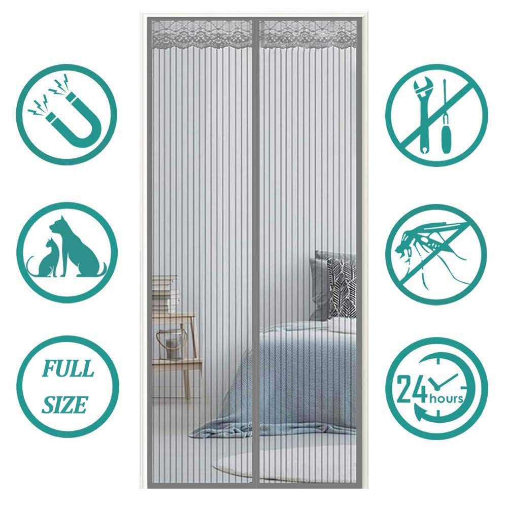 AMENZ Magnetic Screen Door Insect Protection Mosquito Net Any Size Anti Mosquito Net Guard for Slidi
