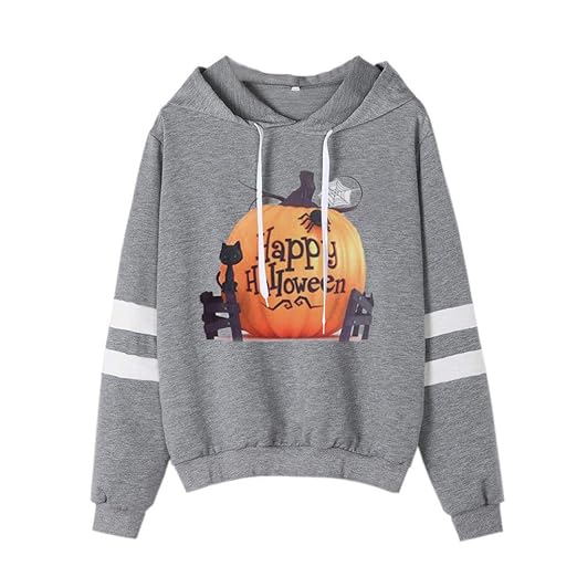 Iybuia Autumn Womens Halloween Printed Sweatshirt Long