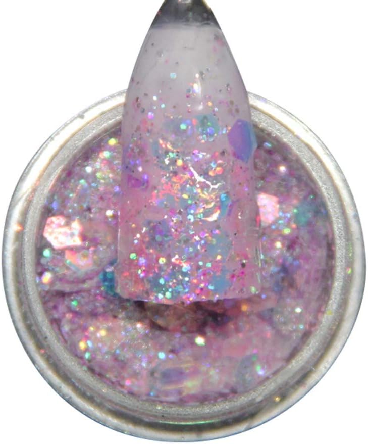 Nail Art, Shiny Nail Art Tips Stickers Acrylic 3D Glitter Sequins Manicure DIY Extension Nail glitter sequin patch (F)