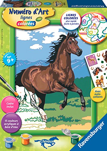 Ravensburger 28593 Malen nach Zahlen, mittelgroß, Braunes Pferd im Galopp