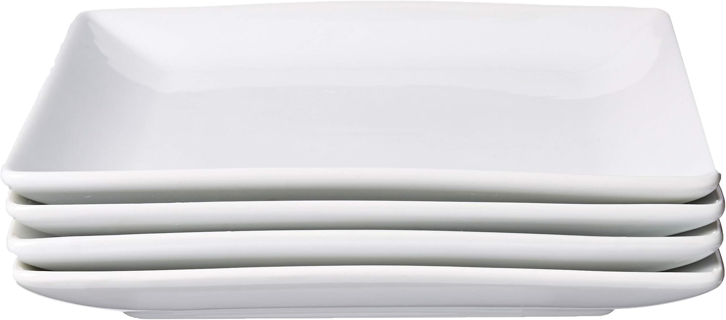 Danxia Salad Plates Porcelain Square 7.75 Inch - Set of 4, White
