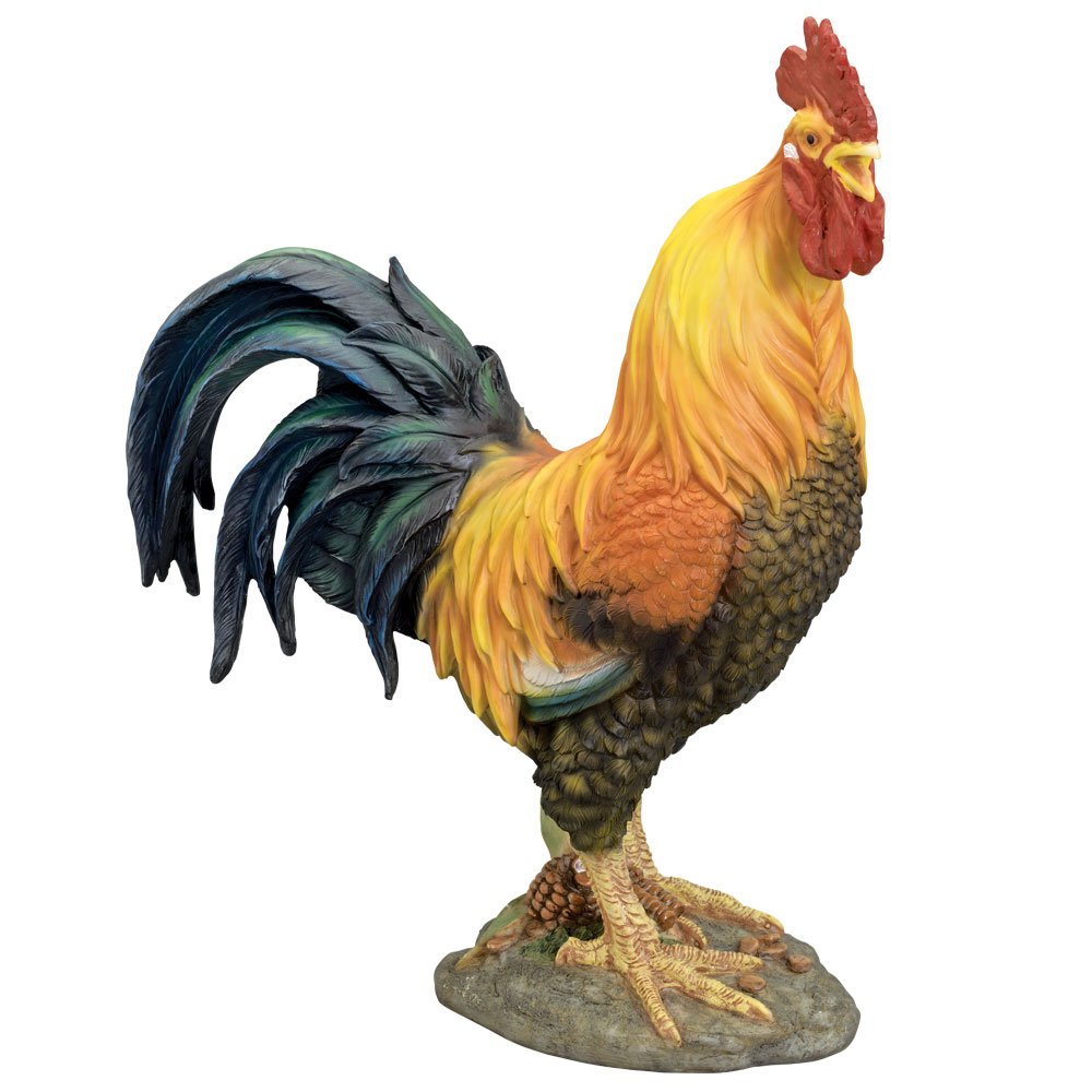 Bits and Pieces Life Sized Decorative Rooster Statue Farm Animal