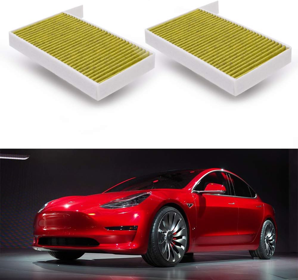 Xipoo Tesla Model 3 Cabin Air Filter Activated Carbon Replacement Fit For Tesla Model 3 2pcs Air Filters Accessories Replacement Parts