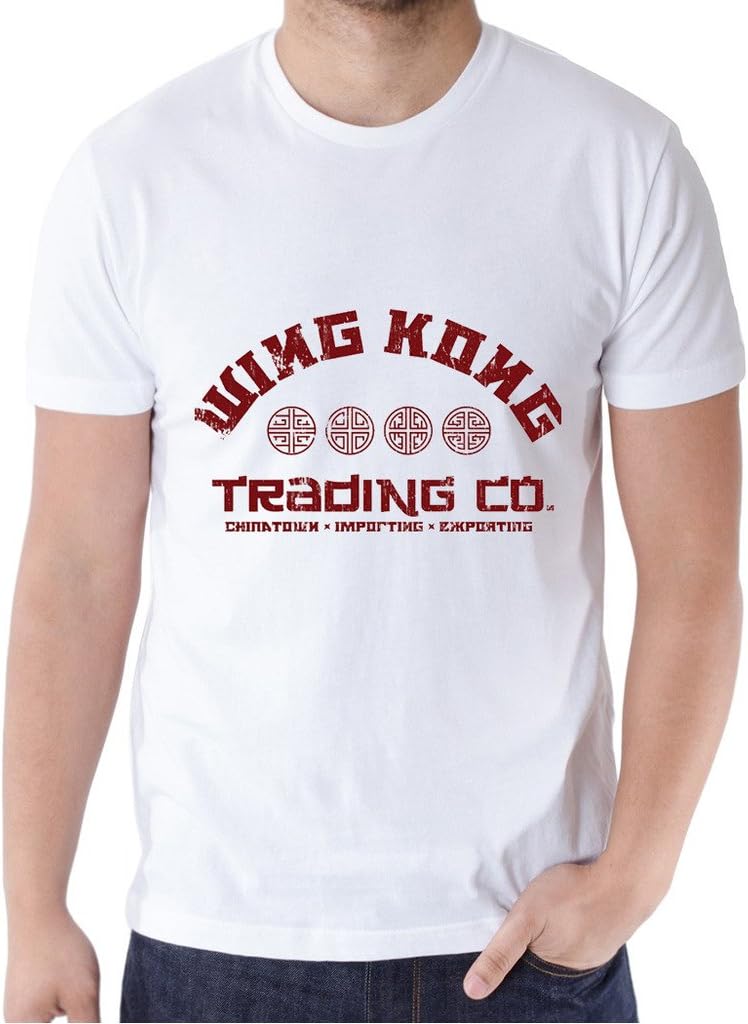 GoldenVenus Men's Wing Kong Trading Co. Big Trouble In Little China Tshirts Medium White