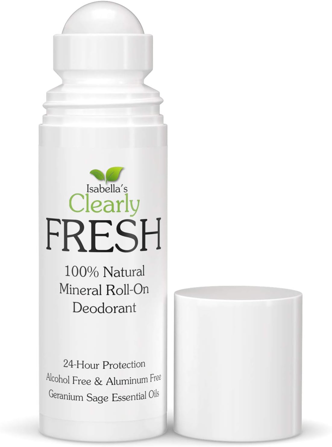 Clearly FRESH Natural Magnesium Roll On Deodorant I 24 hour Protection I Unisex I For Sensitive Skin with Aloe Vera, Argan Oil I No Aluminum, Parabens or Alcohol I Geranium Sage(90 ml) (1 Pack)