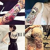 Dalin 4 Sheets Temporary Tattoo, Skull, Bull