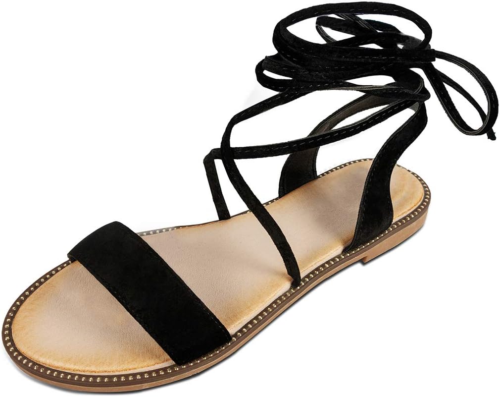 Women's Flat Sandals Ladies Thong Flat Sandals Bohemian Beaded Strap Sandals Diamante Rhinestone Leather Sandals