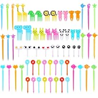 66 Pcs Animal Food Picks for Kids, Fun Bento Picks, Cute Cartoon Animal Fruit Food Toothpicks, Lunch Bento Box Picks for…