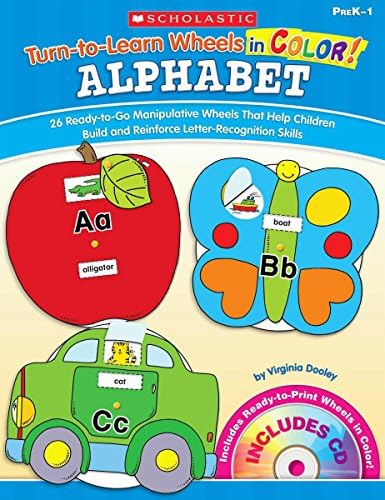 Turn-To-Learn Wheels in Color: Alphabet: 26 Ready-To-Go Manipulative Wheels That Help Children Build and Reinforce Letter-Recognition Skills Paperback โ 1 Sep 2009