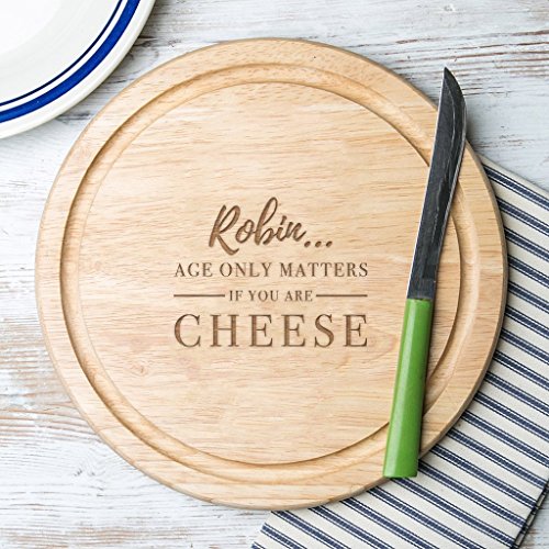 Personalized Cheese Cutting Board - Funny 30th 50th 60th Birthday Gifts for Men -AGE ONLY MATTERS IF YOU'RE CHEESE! Design - Slate and Wood Boards Available