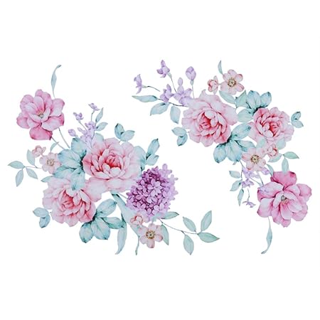 BAWANGLONG Flores de Colores Pegatinas de Pared 3D Hermosa Peonía ...