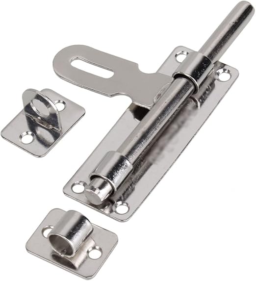 Amazon Com Yibuy Necked Barrel Bolt Hasp Cupboard Door Lock Stainless Steel Padlock Clasp 11 3cm Home Kitchen