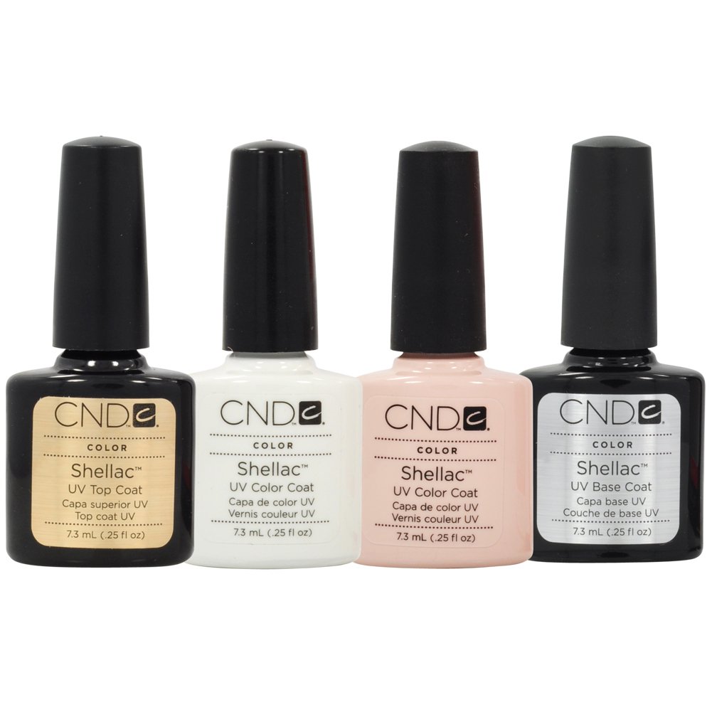 Cnd Cosmetics Shellac French Manicure Kit Base Top Coat Color White