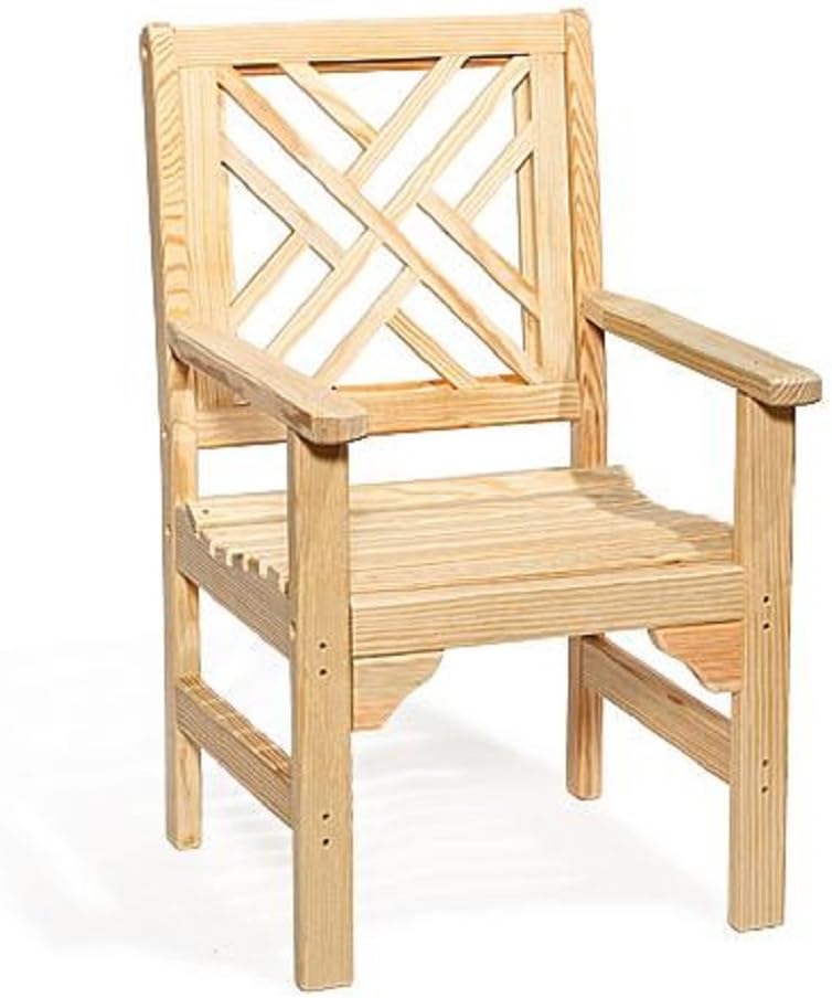 Amazon Com Leisure Lawns Poly Outdoor Furniture Pine Wood Chippendale Garden Chair Natural Garden Outdoor