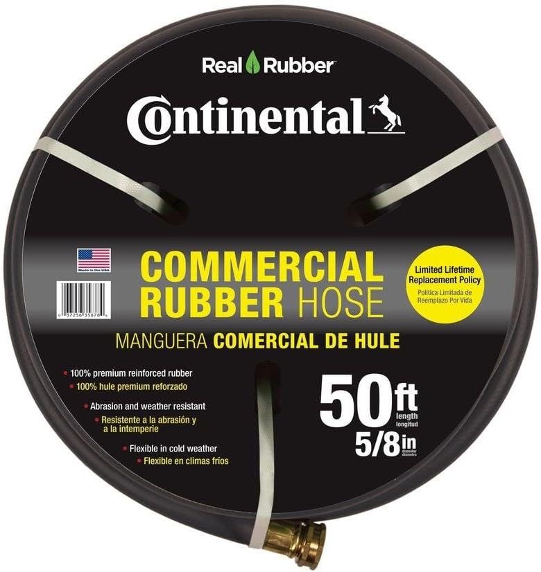 Continental ContiTech Premium 5/8 in. Dia x 50 ft. Commercial Grade Rubber Black Water Hose