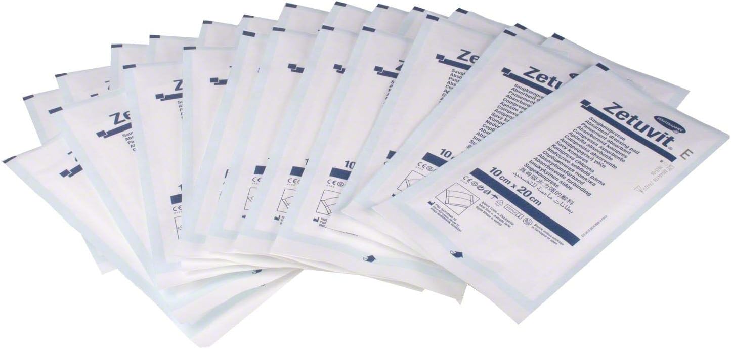 Hartmann Zetuvit E Sterile Absorbent Dressing Pads, 10cm x 20cm, Pack of 25, 25 Count (Pack of 1) - Image 3