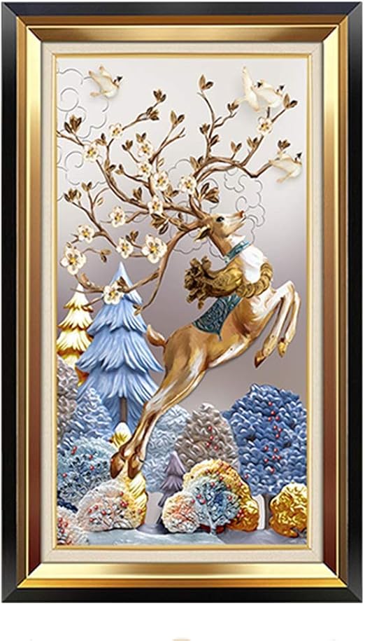 Ynfngxu Riqueza Porche Europea Pintura De Los Ciervos De Impresion