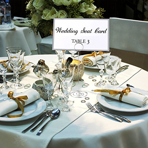 LINPOZONE 8.6" Tall Circle Place Card Holders for Weddings, Paper Menu Clips for Photo, Memo Note, Dinner, Party and Event
