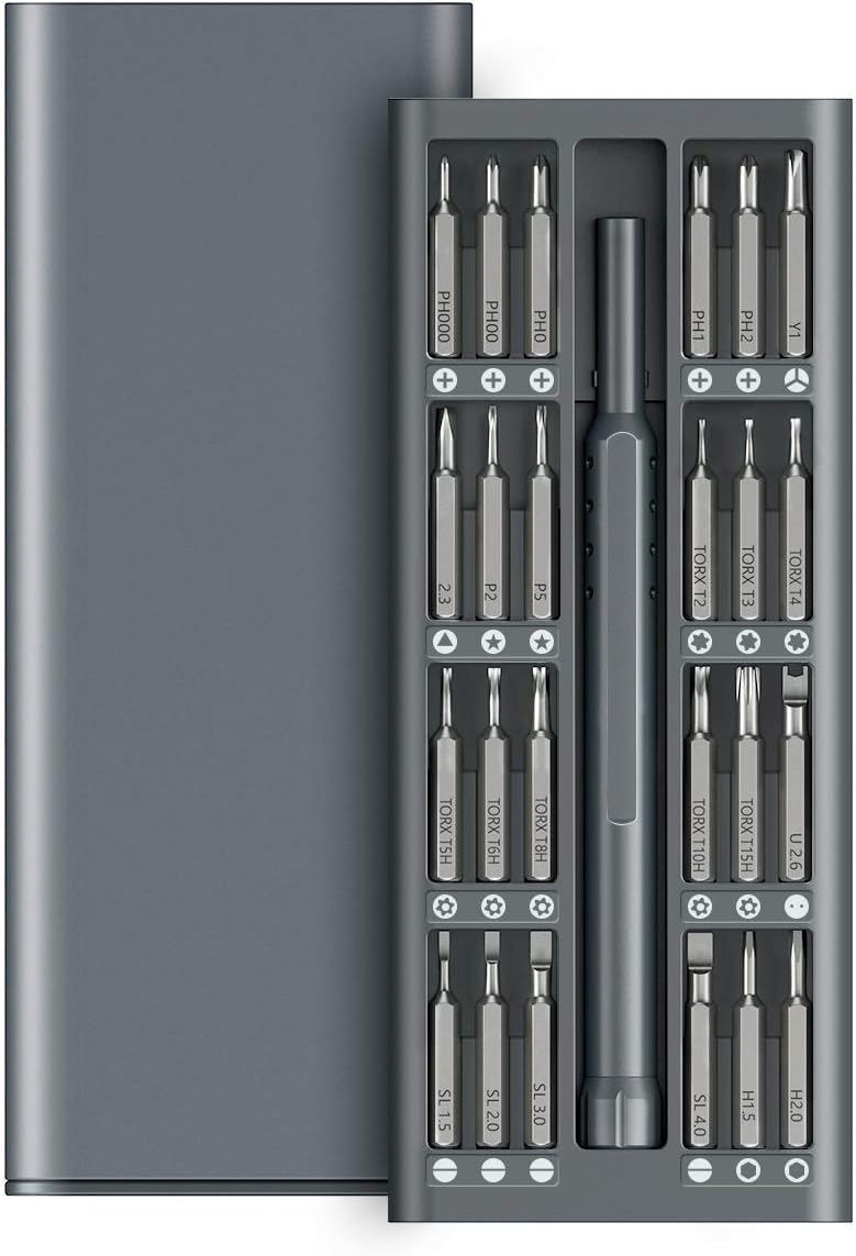 CLUSPEX 25 in 1 Screwdriver Set, Precision Screwdriver Repair Tool Kits with Aluminum Case for PC, Eyeglasses, Mobile…